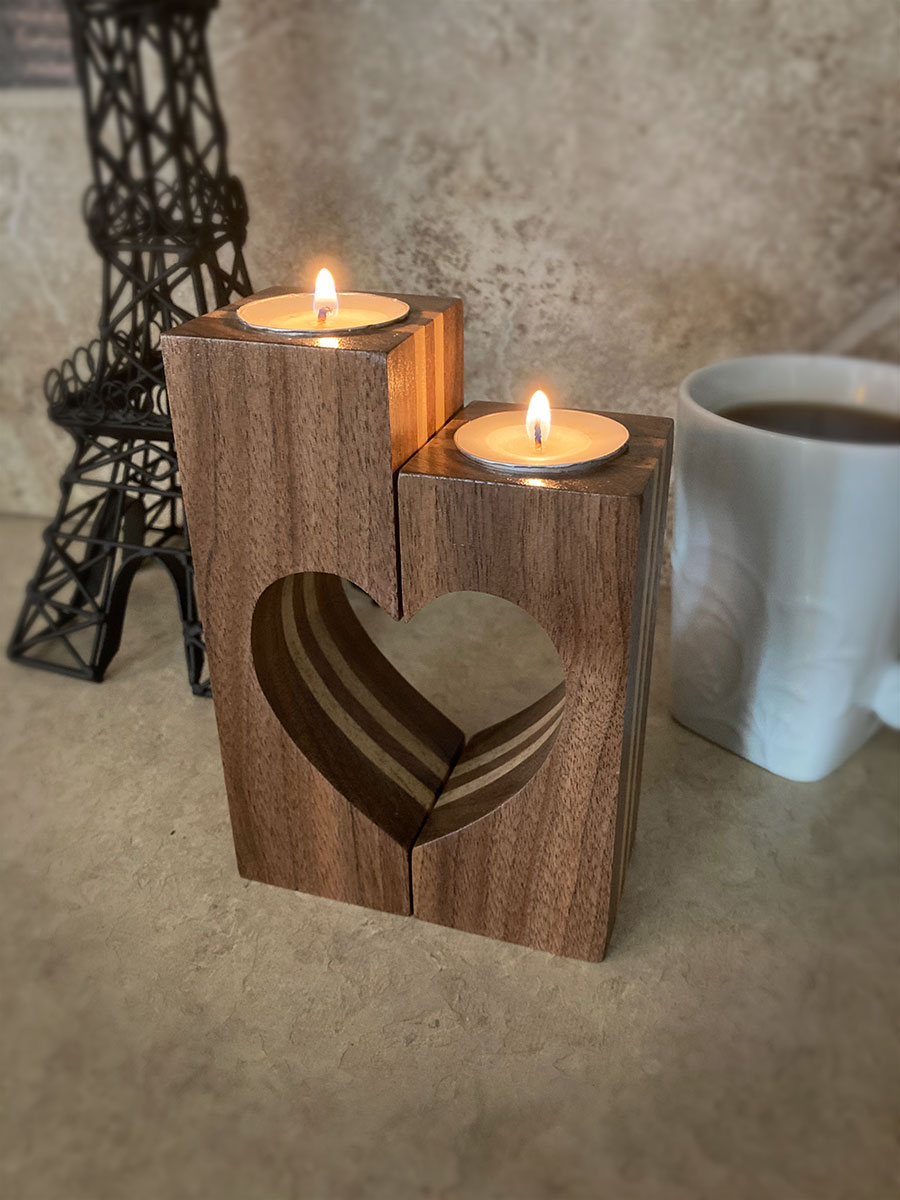 Large Walnut Heart Candles